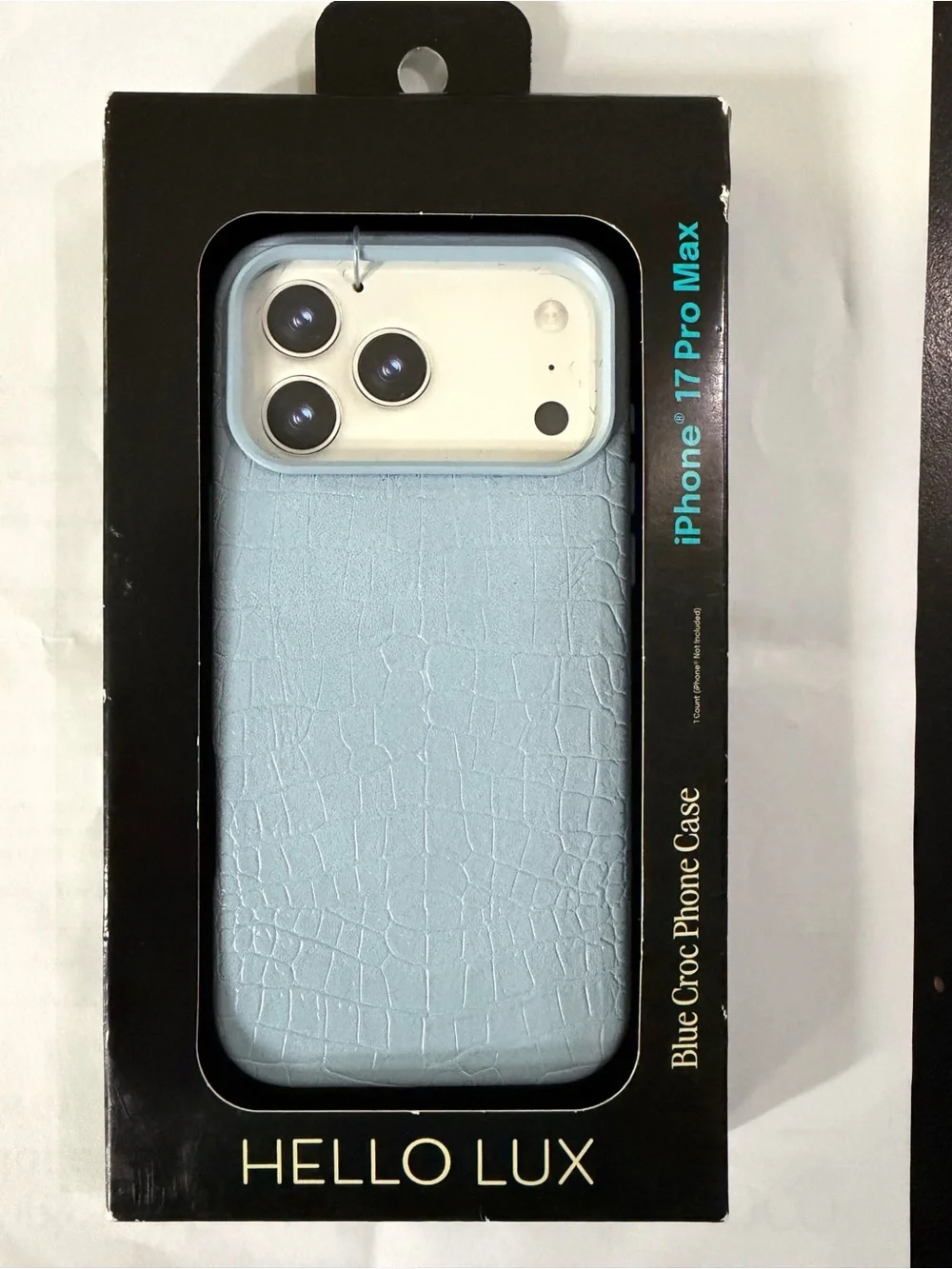 Hello Lux Blue Croc Phone Case for iPhone 17 Pro Max NEW